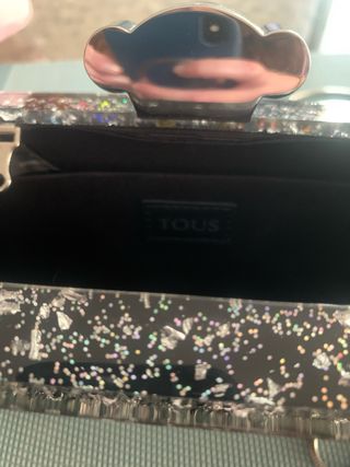 Bolso fiesta Tous negro y plateado