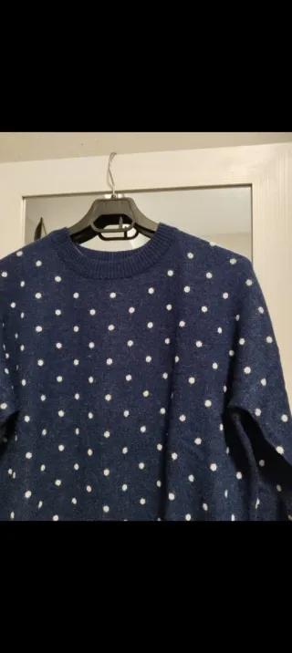 Jersey Sfera lunares azul y blanco Talla L