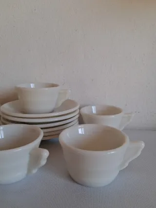 Set 6 Tazzine Vetro crema/Latte Deco'