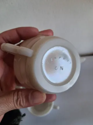 Set 6 Tazzine Vetro crema/Latte Deco'