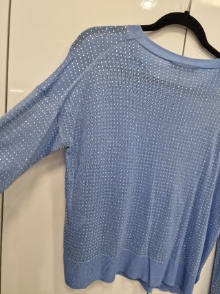 Jersey Zara azul con brillos