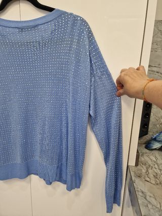 Jersey Zara azul con brillos