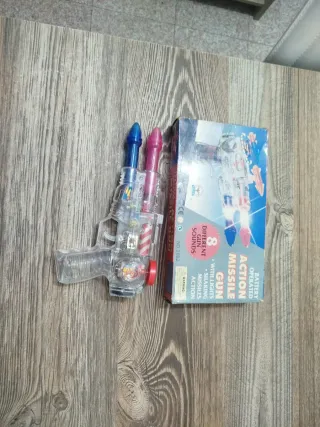 Pistola de Juguete Vintage con Luces y Sonidos