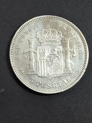 Moneda 5 Pesetas Plata 1893 Alfonso XIII