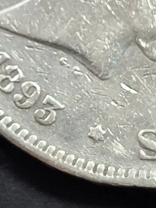 Moneda 5 Pesetas Plata 1893 Alfonso XIII