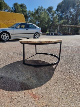 Mesa auxiliar exterior teca y metal