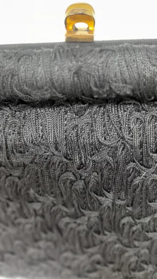 Borsetta vintage anni 50/60 nera con accessori