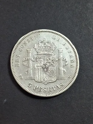 Moneda 5 Pesetas Plata Alfonso XIII 1893