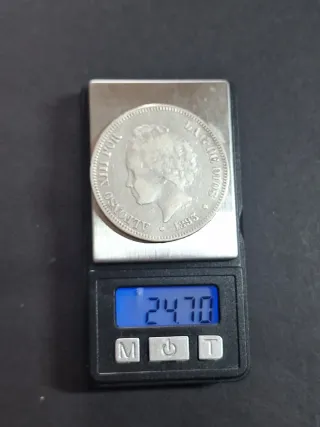 Moneda 5 Pesetas Plata Alfonso XIII 1893