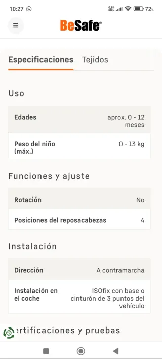 Maxi-cosi BeSafe iZi Go X1 Grupo 0