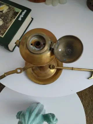 Antigua Lámpara Náutica Latón Cardán