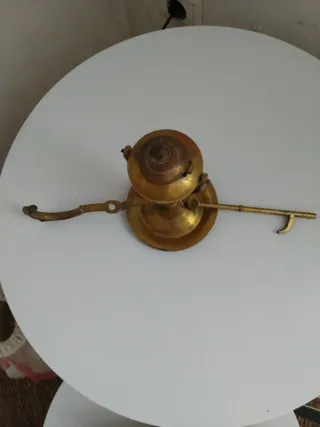 Antigua Lámpara Náutica Latón Cardán