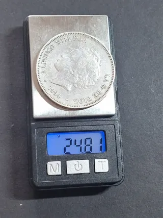 Moneda 5 Pesetas Plata Alfonso XIII 1894