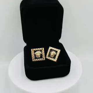 PENDIENTES ONIX Y MEDUSA CUADRADOS