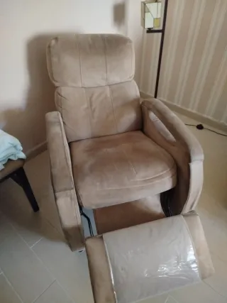 Sofá 3 plazas y sillón relax beige