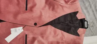 Chaqueta de vestir rosa con solapa negra Talla M