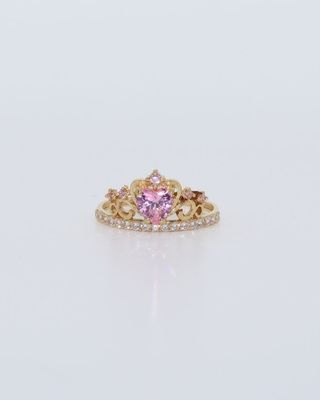 ANILLO CORONA CON CIRCONITAS ROSA