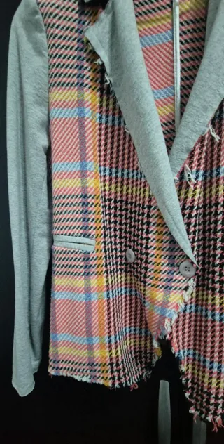 Chaqueta de cuadros estilo blazer