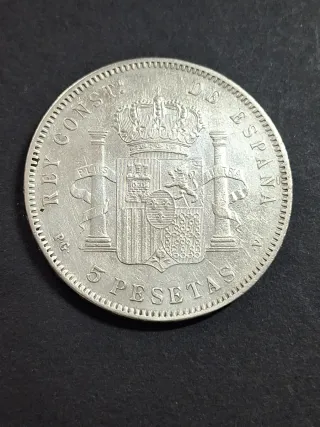 Moneda 5 Pesetas Plata Alfonso XIII 1896