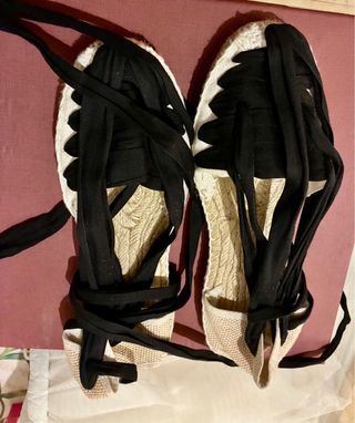 Alpargatas fallero  beige y negro T.41/42