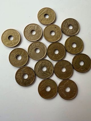 Lote 15 Monedas Antiguas Españolas con Agujero