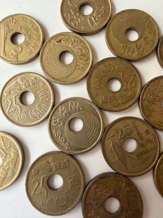 Lote 15 Monedas Antiguas Españolas con Agujero