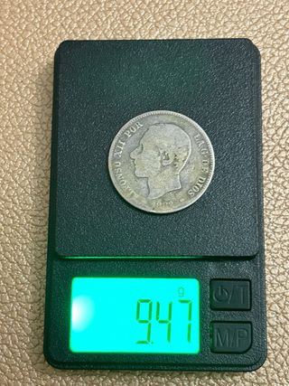 Moneda 2 Pesetas Alfonso XII 1882 PLATA