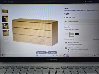 Cajonera Malm Roble 6 Cajones