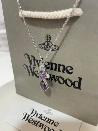Collar Vivienne Westwood Morado y Plateado ismene
