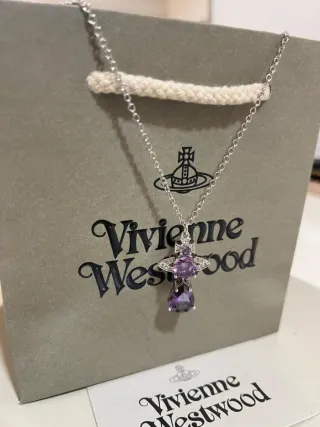 Collar Vivienne Westwood Morado y Plateado ismene