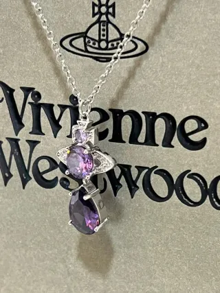 Collar Vivienne Westwood Morado y Plateado ismene