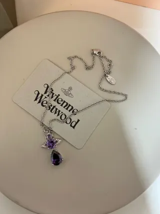 Collar Vivienne Westwood Morado y Plateado ismene