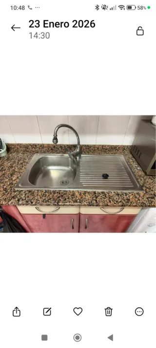 Fregadero de acero inoxidable y grifo 45x80 cm