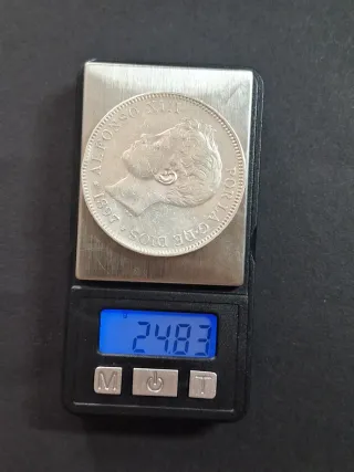 Moneda 5 Pesetas Plata 1897 Alfonso XIII