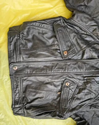 Chaqueta de Piel Negra Hombre