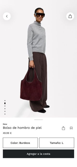 Bolso de hombro de piel