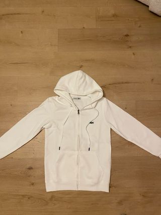 Felpa Lacoste bianca con zip