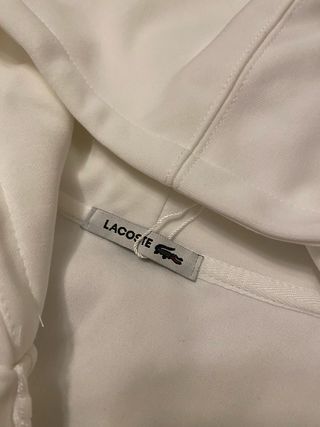 Felpa Lacoste bianca con zip