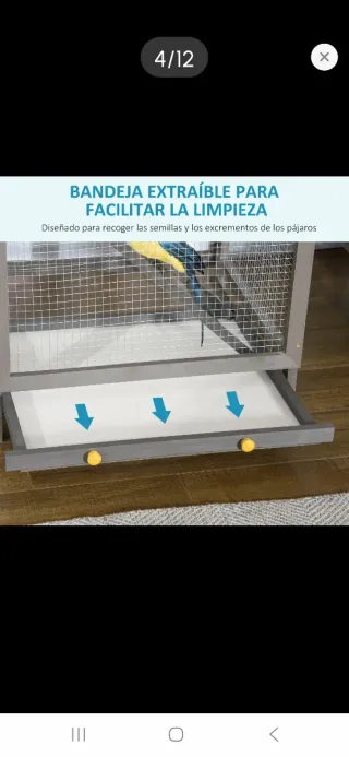 Jaula para pájaros grande madera