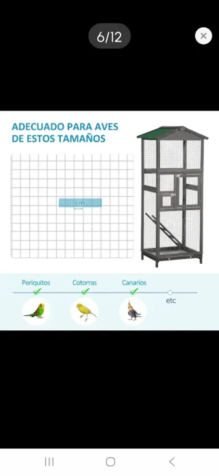 Jaula para pájaros grande madera