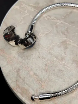 Pulsera base para Charms. Corazón con Circonitas