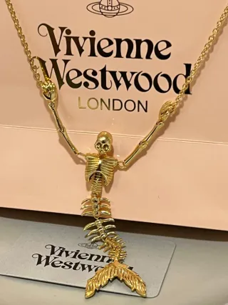 Collar Vivienne Westwood esqueleto Ariel oro skele