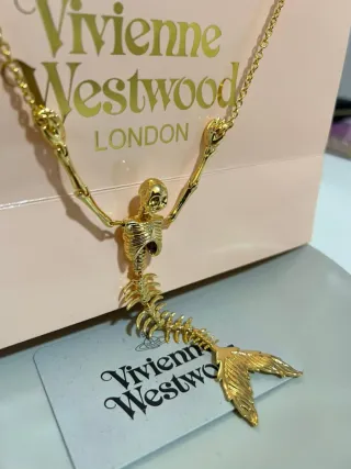 Collar Vivienne Westwood esqueleto Ariel oro skele
