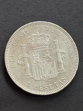 Moneda 5 Pesetas Plata Alfonso XIII 1898