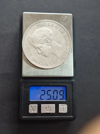 Moneda 5 Pesetas Plata Alfonso XIII 1898