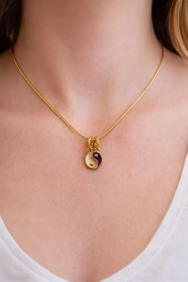 Colgante Yin Yang Plata Chapado Oro