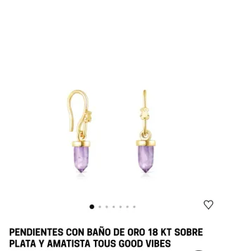Pendientes Tous baño de Oro 18kt Plata Amatista