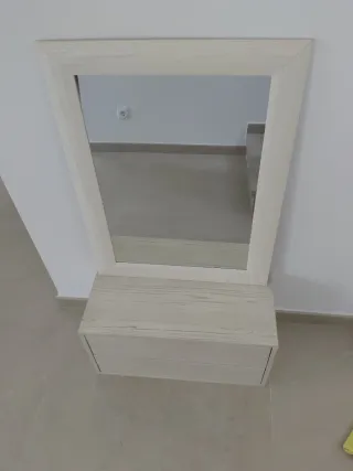 Conjunto mueble suspendido entrada y espejo