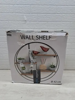 Estantería Redonda Pared Metal y Madera