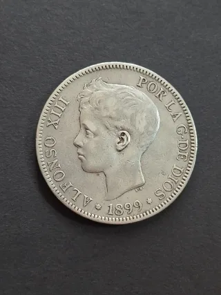 Moneda 5 Pesetas Plata Alfonso XIII 1899